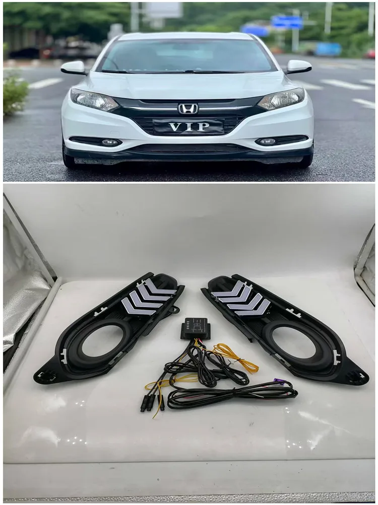 

Светодиодные ДХО для Honda HR-V Vezel 2015-2018: водонепроницаемые дневные ходовые огни с динамическими указателями поворота