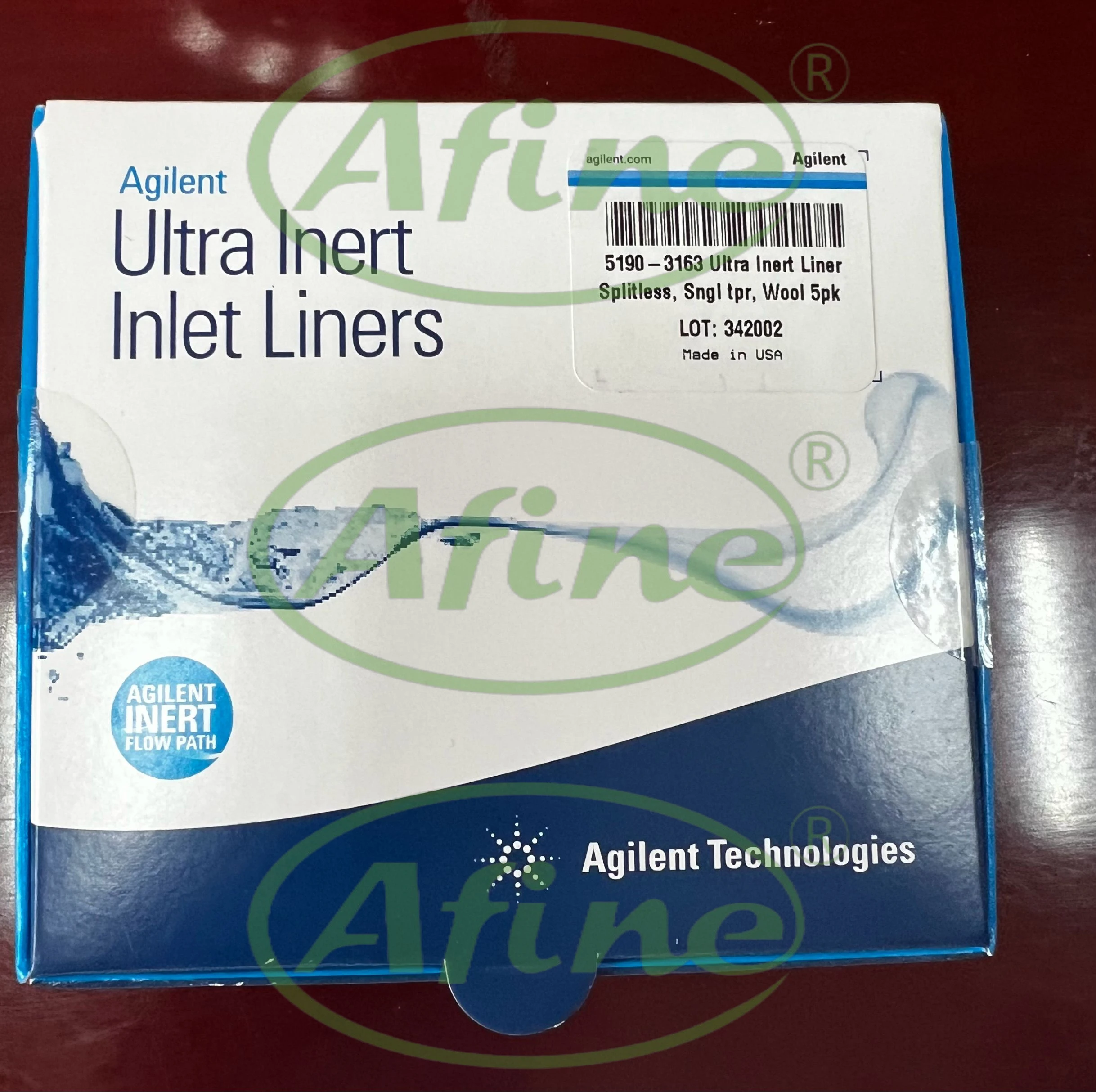 AFINE Agilent (5190-3165) Split Inlet Liner with Low Pressure Drop (5190-3163) Splitless Inlet Liner with Single Taper