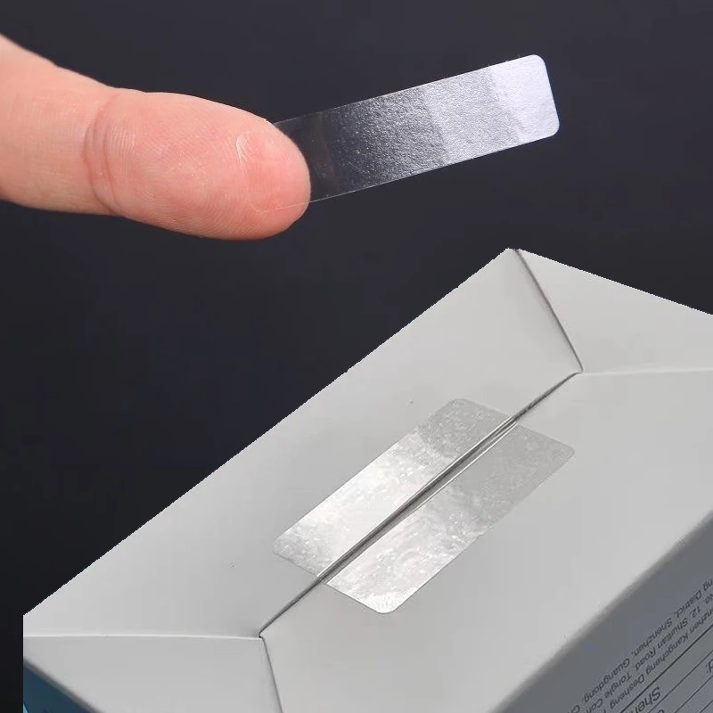 500 Pcs Transparent Rectangle Seal Stickers Clear Self Adhesive Security Seal Labels for Box Package Sealing Stationery Stickers