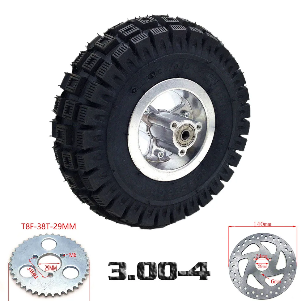 3.00-4 Electric Scooter Front Wheel with tyre Alloy Rim hub and inner tube wheels Gas scooter bike motorcycle