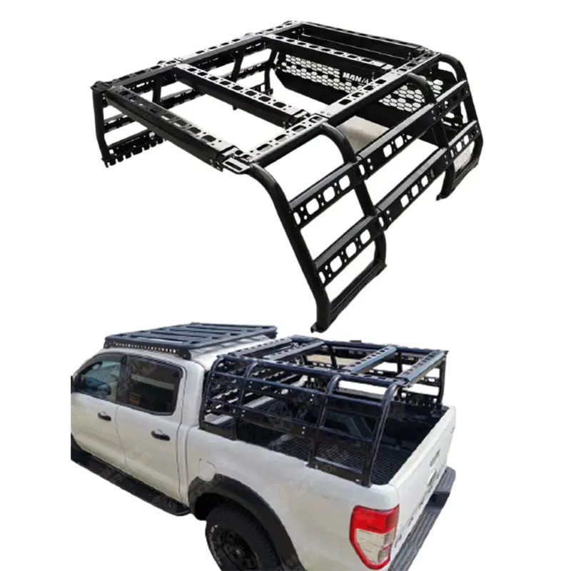 Truck Parts Le-star 4x4 Universal Adjustable Roll Bar Steel Carrier Cage  Bed Rack Ladder Ute Tub  For Hilux Pickup