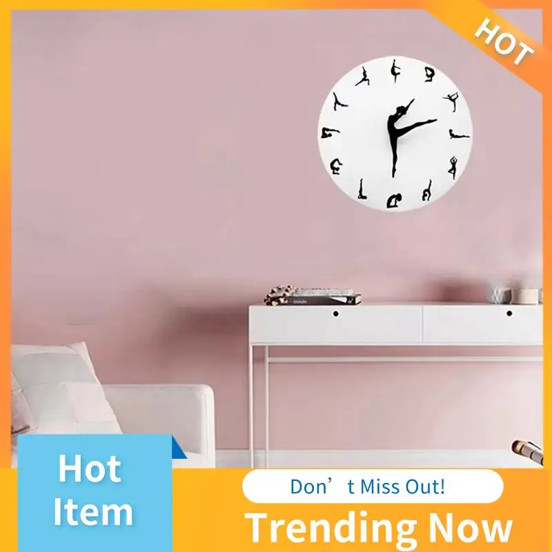 CMHI-Charming Yoga Dancer Wall Clock, Baby Room Decoration, Modern Wall Clock, Dancer Wall Actor Decoration Clock