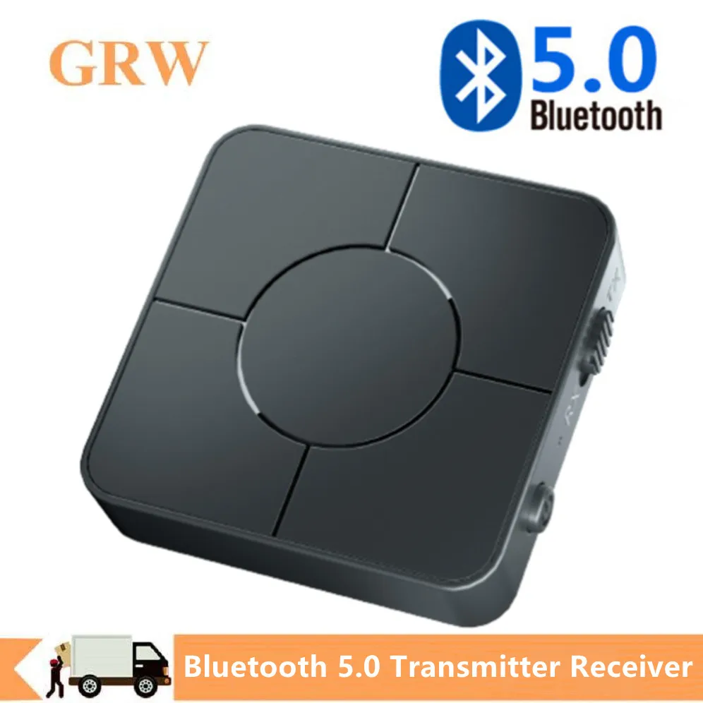 Grwibeou Bluetooth 5.0 Transmitter Receiver 3.5mm AUX Stereo Music Low Latency Wireless  Audio Adapter For PC TV Car Speaker