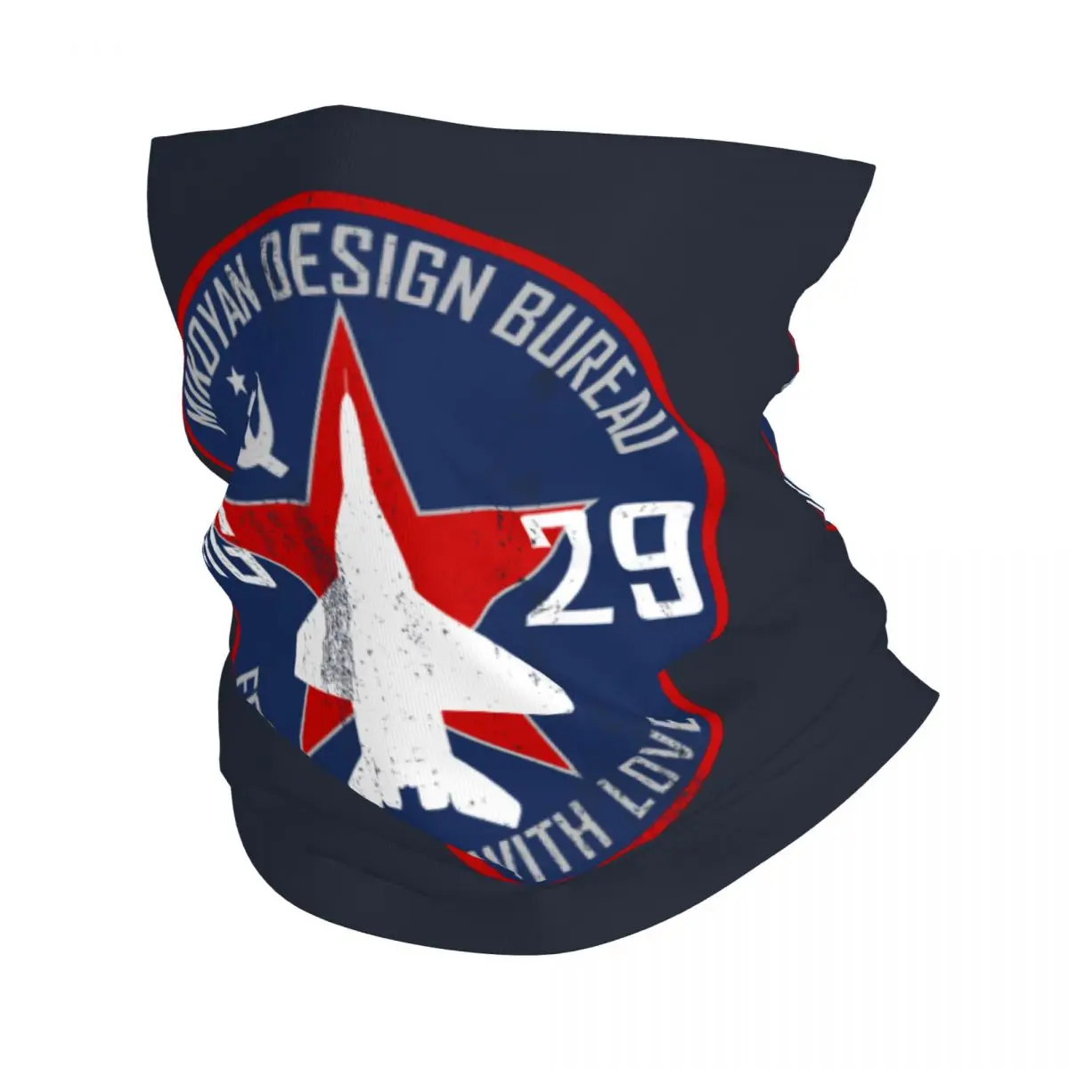 Mikoyan MiG-29 Russia Jet Fighter Bandana Neck Gaiter for Ski Hunting Wrap Scarf Pilot Aviation Airplane Headband Warmer