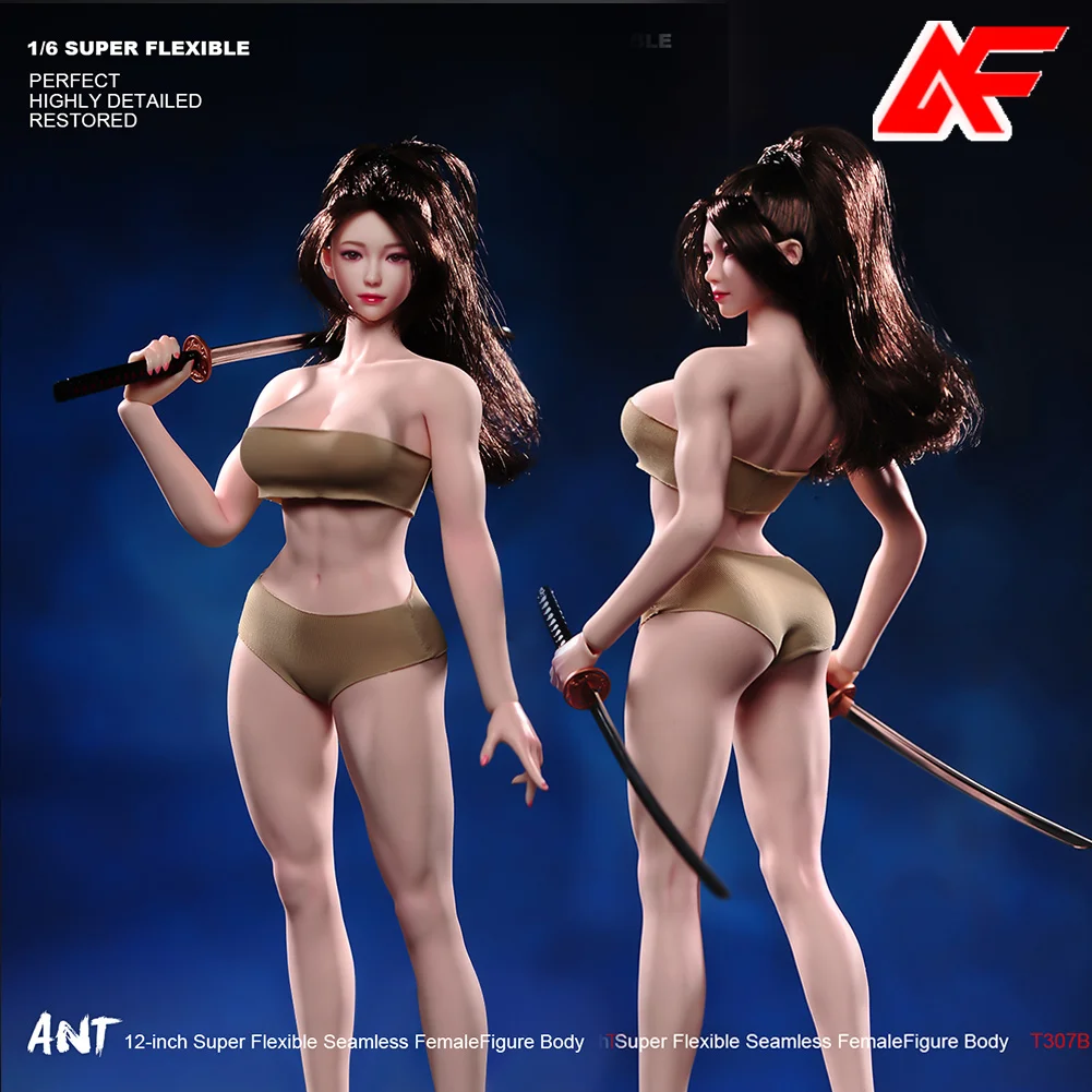 

ANT307 1/6 Scale Fitness Super Big Bust Slender Waist Seamless Abdominal Muscle Body 12'' Female Flexible Action Figure Doll