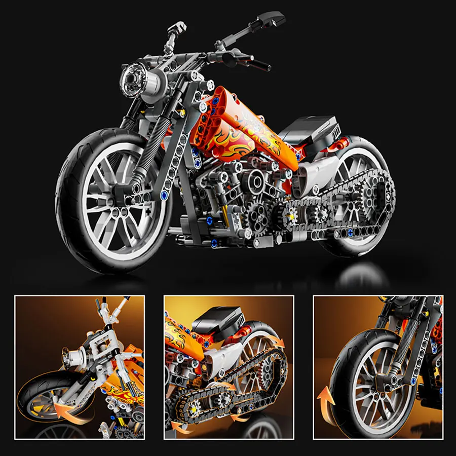 436 pezzi di blocchi di costruzione giocattolo modello di motocicletta assemblaggio set di mattoni giocattoli educativi decorazione del desktop regali di compleanno di Natale