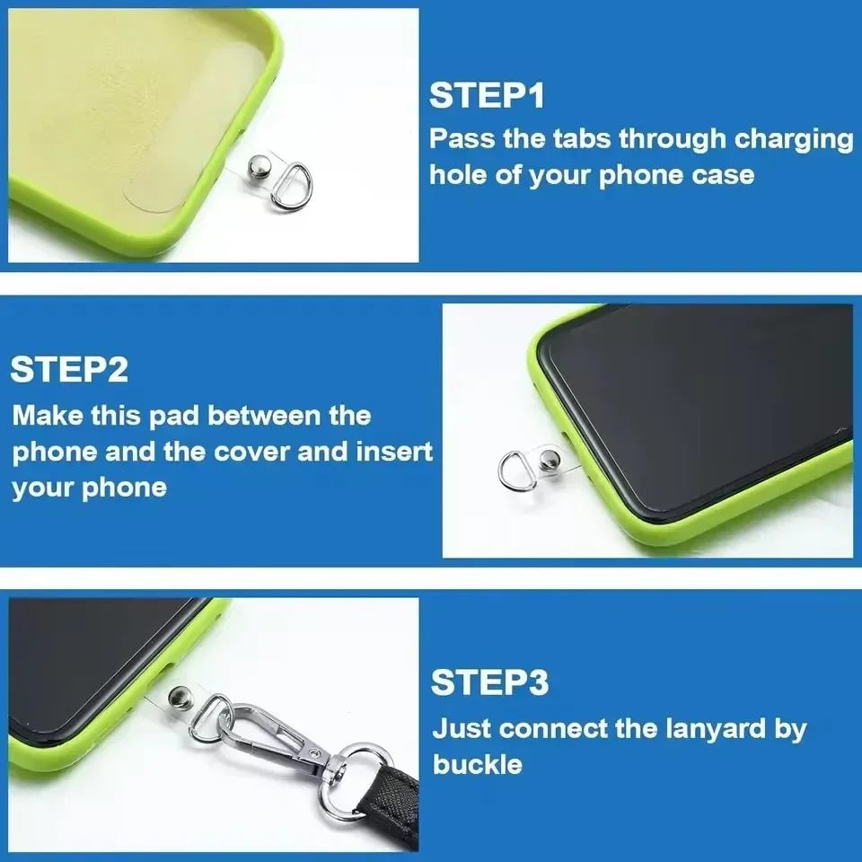 Transparent Universal Detachable Phone Lanyard Clips Card Wrist Cord Straps Patchs Tether Tabs for Samsung Iphone Huawei - view 5