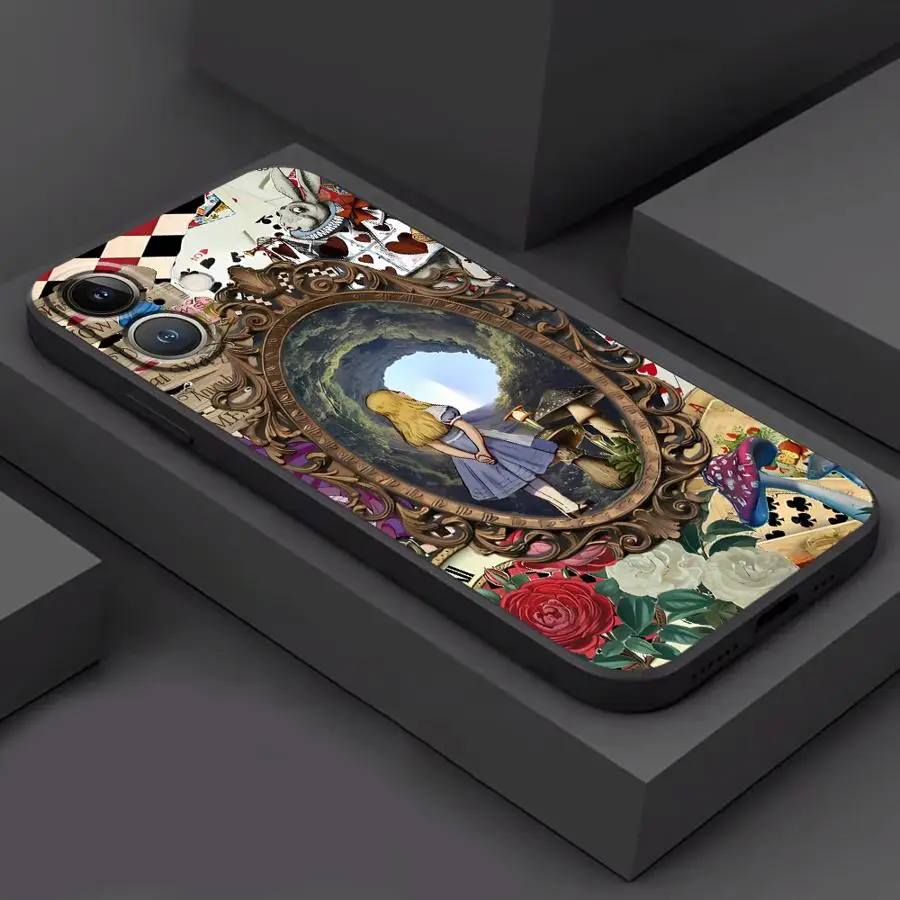 حافظة لهاتف آيفون XR 15 16 14 Plus 13 12 11 17 Pro Max XS Max 17Air 7 8 Disney Cute Alice