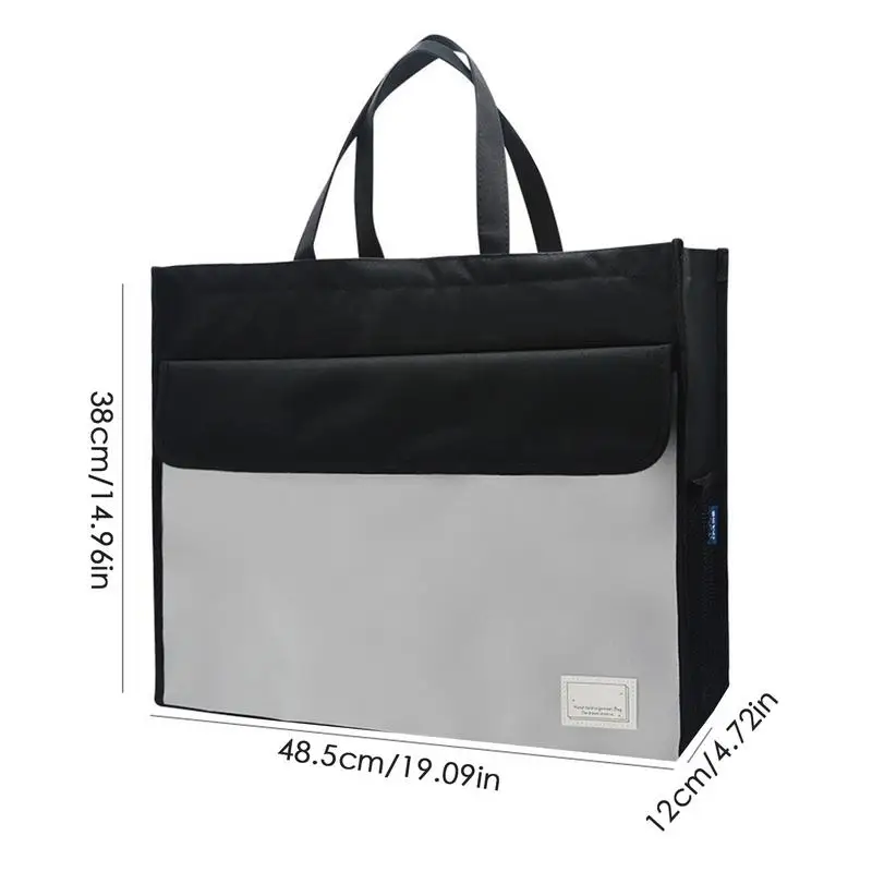 File Tote Bag Pouch A3 File Tote Bag With Handle Large Capacity Portable Document Storage Handbag For Documents Maps News