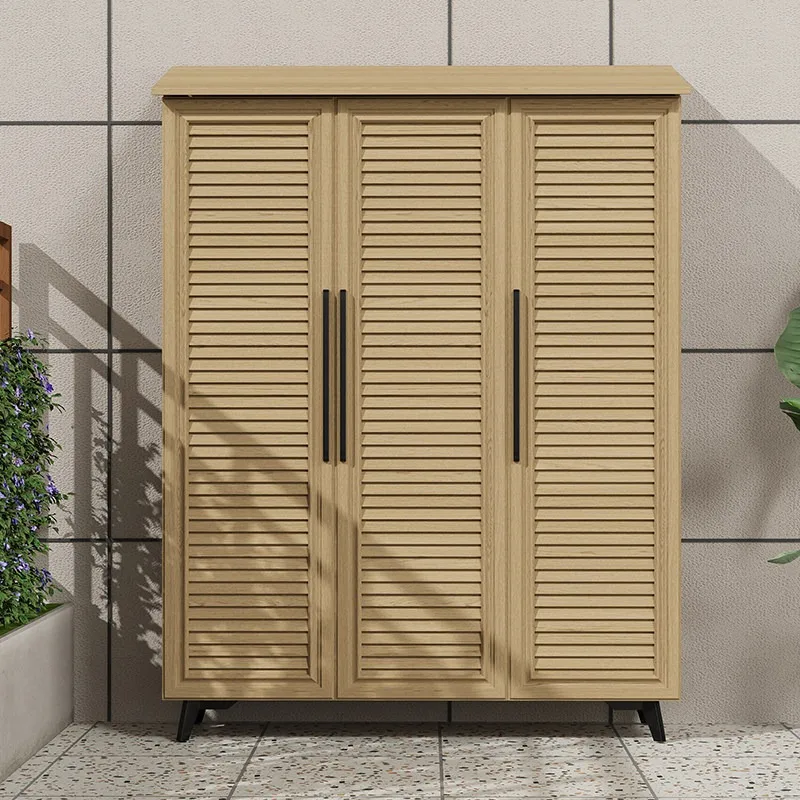 Outdoor storage cabinet waterproof sunscreen aluminum alloy multi-functional door sundries shoe cabinet villa storage integrated