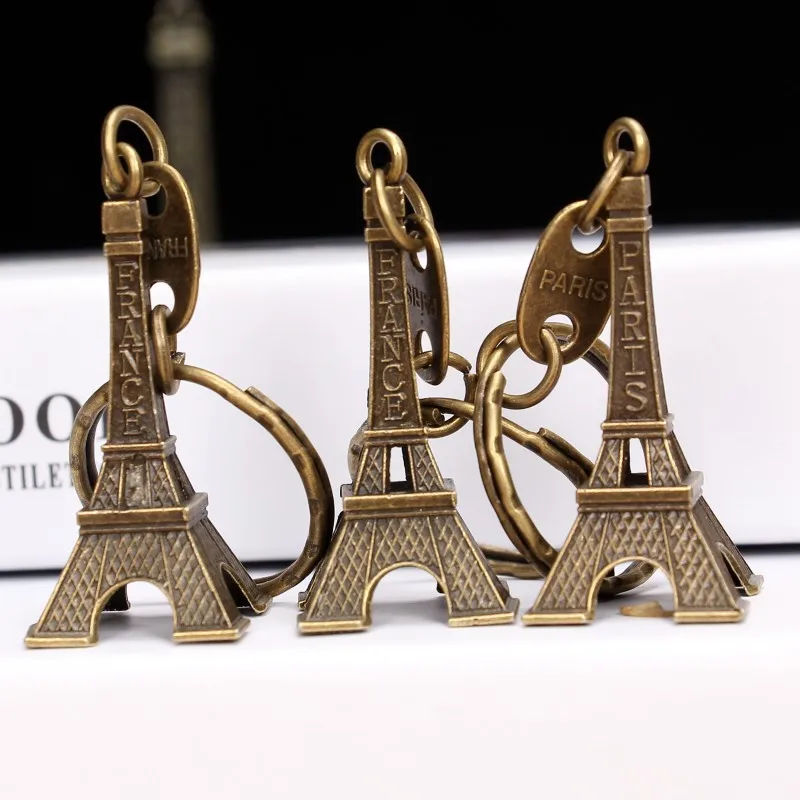 1pcs Mini Eiffel Tower Key Chain Ring Car Motorcycle Keychain Metal Creative Model Keyring Bag Pendant Christmas Gift Home Decor