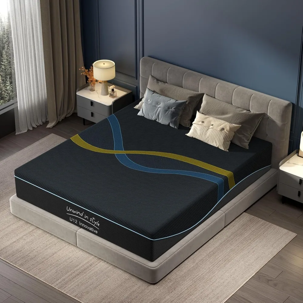 12 inch Queen Mattress Multi-Layer Memory Foam Mattress, Medium Firmness with Bamboo Charcoal & Green Tea Infusion, Customized