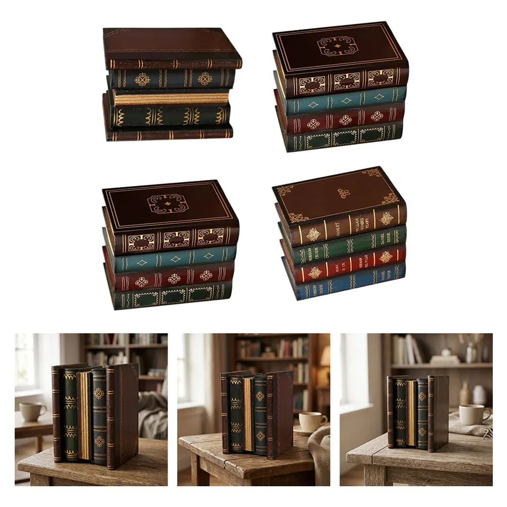 Elegant Simulated Book Shaped Trinket Keeper Classic Refined Ornate Look Container Decor For Bookshelf Coffee Table Home Office
