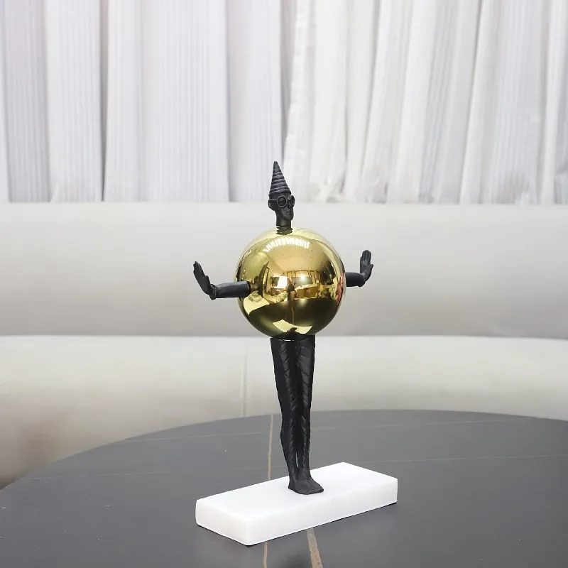 

Modern Sports Inverted Support Sphere Statue, Home Decoration, Metal Ball, Character Sculpture, Living Room Decoration Ornament