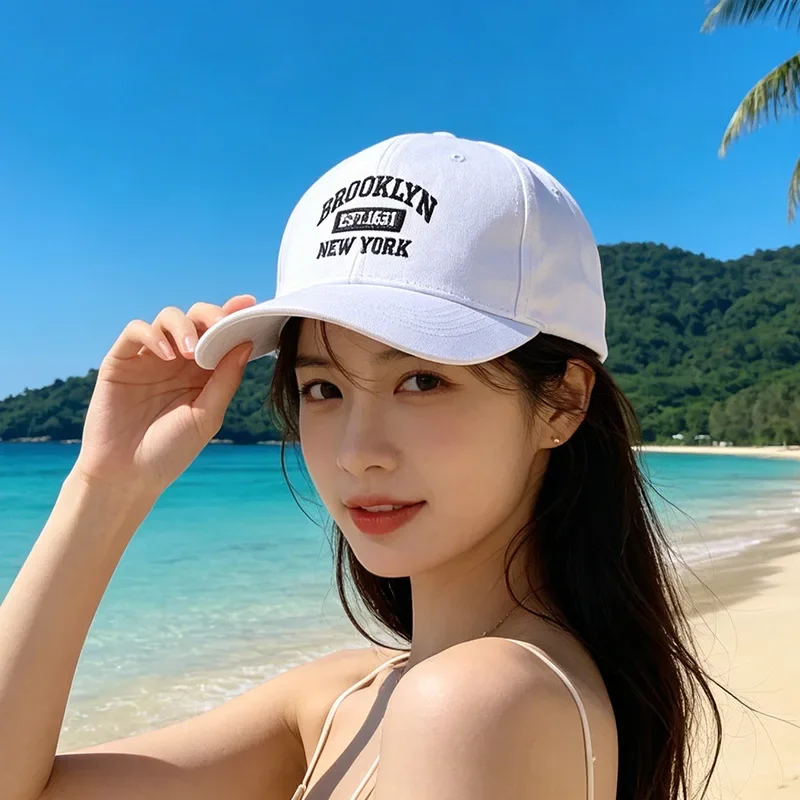 Spring and summer new Korean embroidered baseball cap letter decorative cap showing face little girls daily casual sun hat