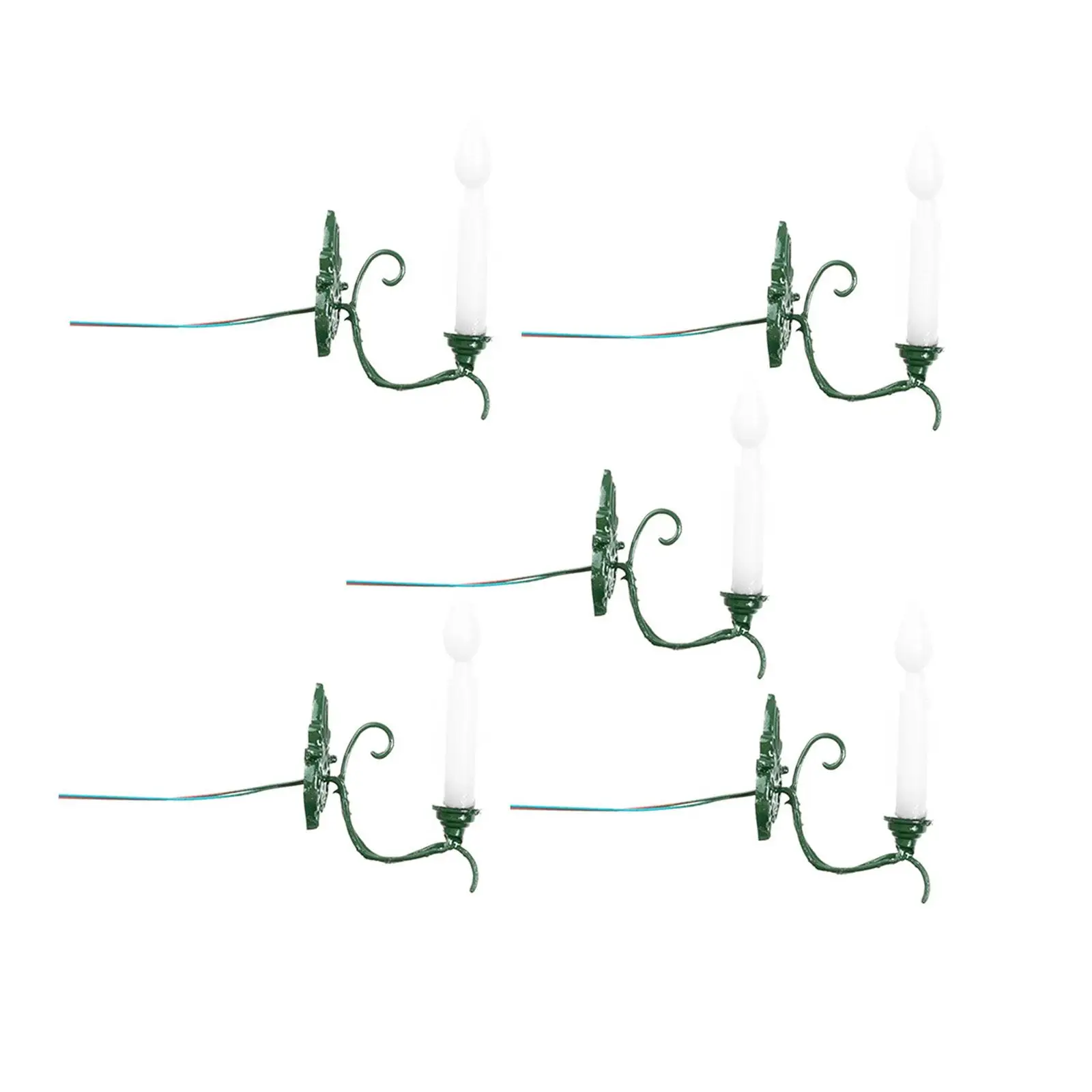 5x Lampa Ścienna w Skali 1:87, Kinkiet do Piaskownicy, Symulacja Antycznej Lampy, Akcesoria DIY, Lampka Uliczna Ogrodowa, Lampa Ścienna do Domku dla Lalek, Skala HO