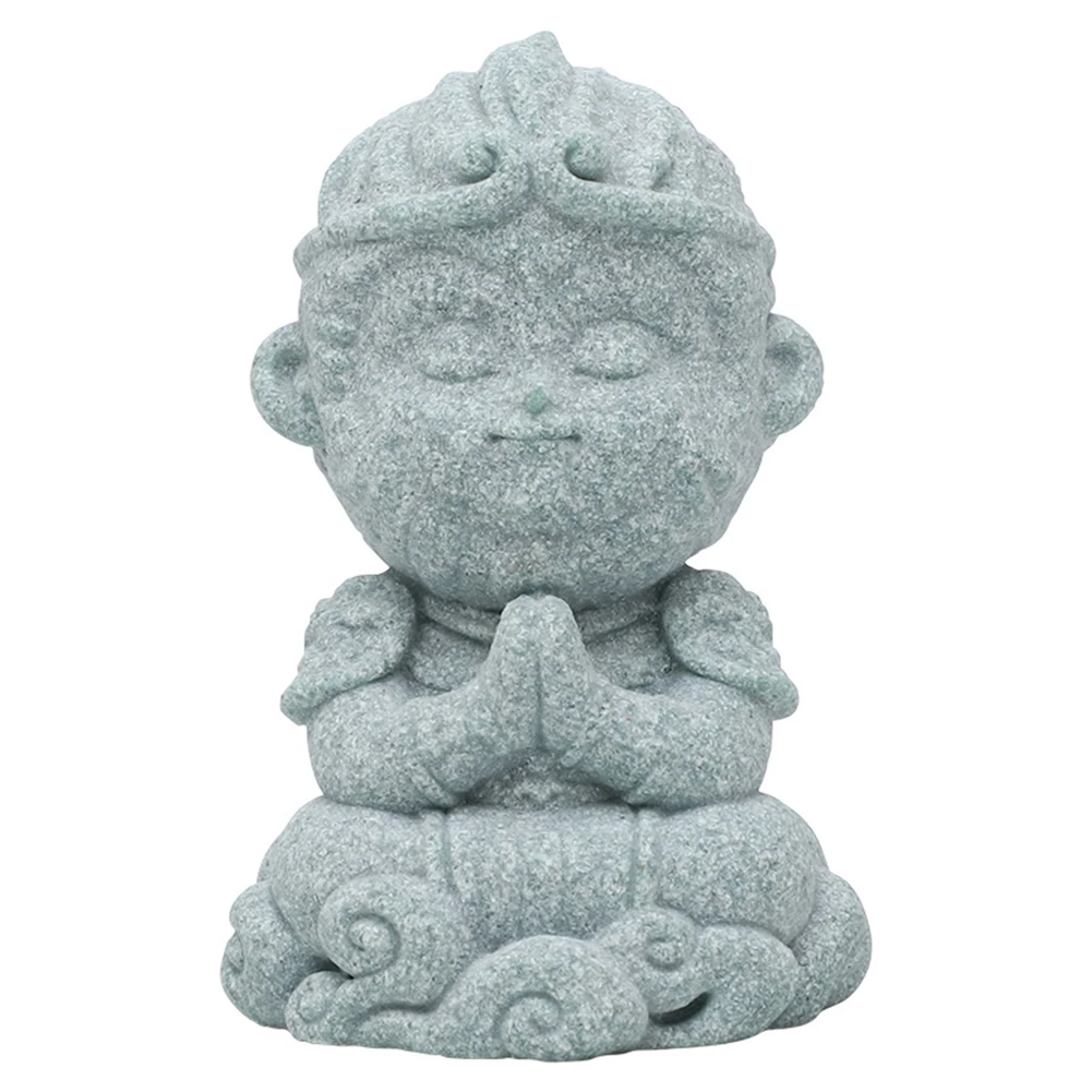 Pequeno macaco rei modelo mesa sun-wukong decoração macacos rei estátua wukong estátua de buda para casa decoração zen