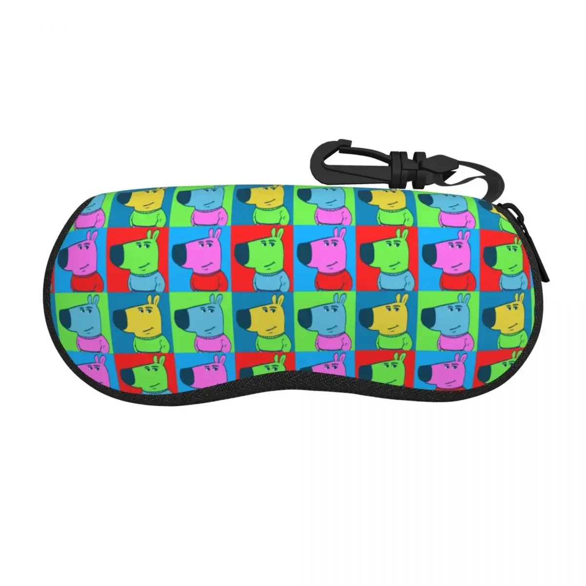 

Custom Meme Dog Just A Chill Guy Pop Art Sunglasses Soft Case Neoprene Zipper Shell Eyeglass Case Protective Box For Glasses
