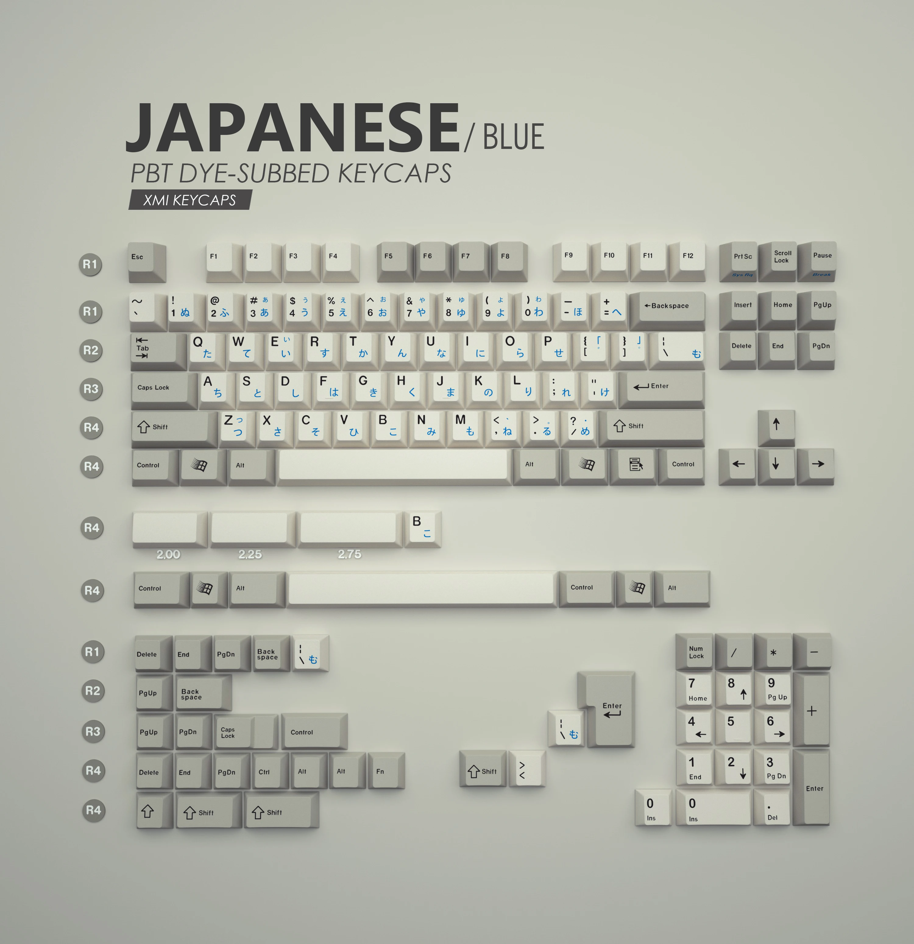 Imagem -03 - Xmi-xiami Teclado Mecânico Keycaps Japonês Japão Pbt Dye Sub Clássico Cinza e Branco Retro