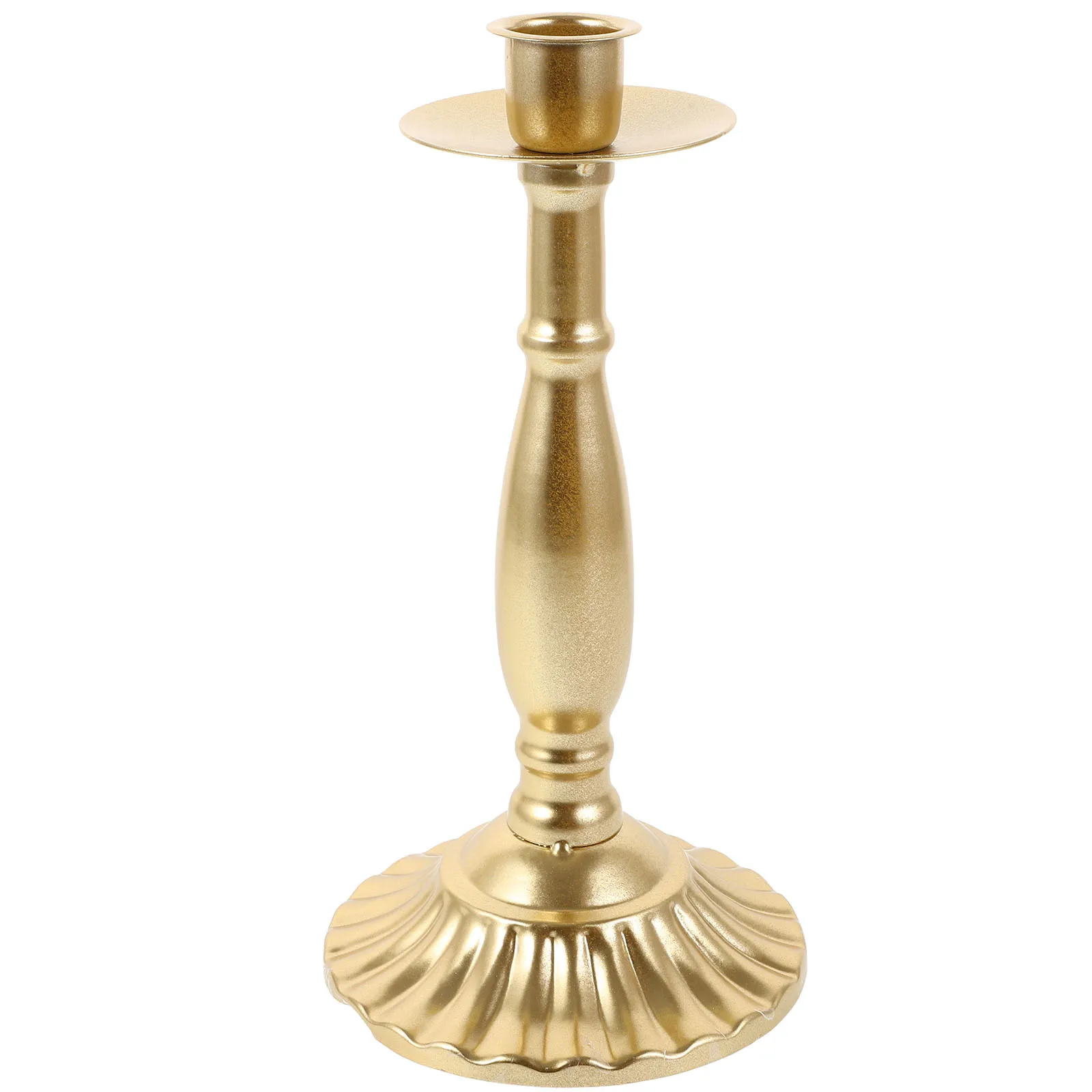 

Iron Retro Holder Metal Candlestick Pillar Stand Tabletop Vintage Romantic Decoration for Home Party Wedding