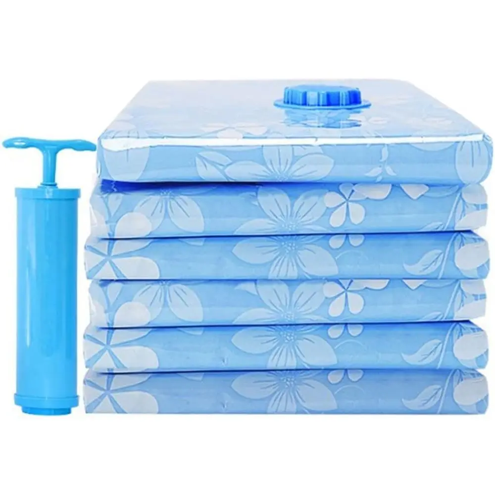 

Vacuum Storage Bag or Cloth Compressed Bags with Hand Pump Reusable Blanket Clothes Quilt Organizer Travel (80x60cm, 7pcs)