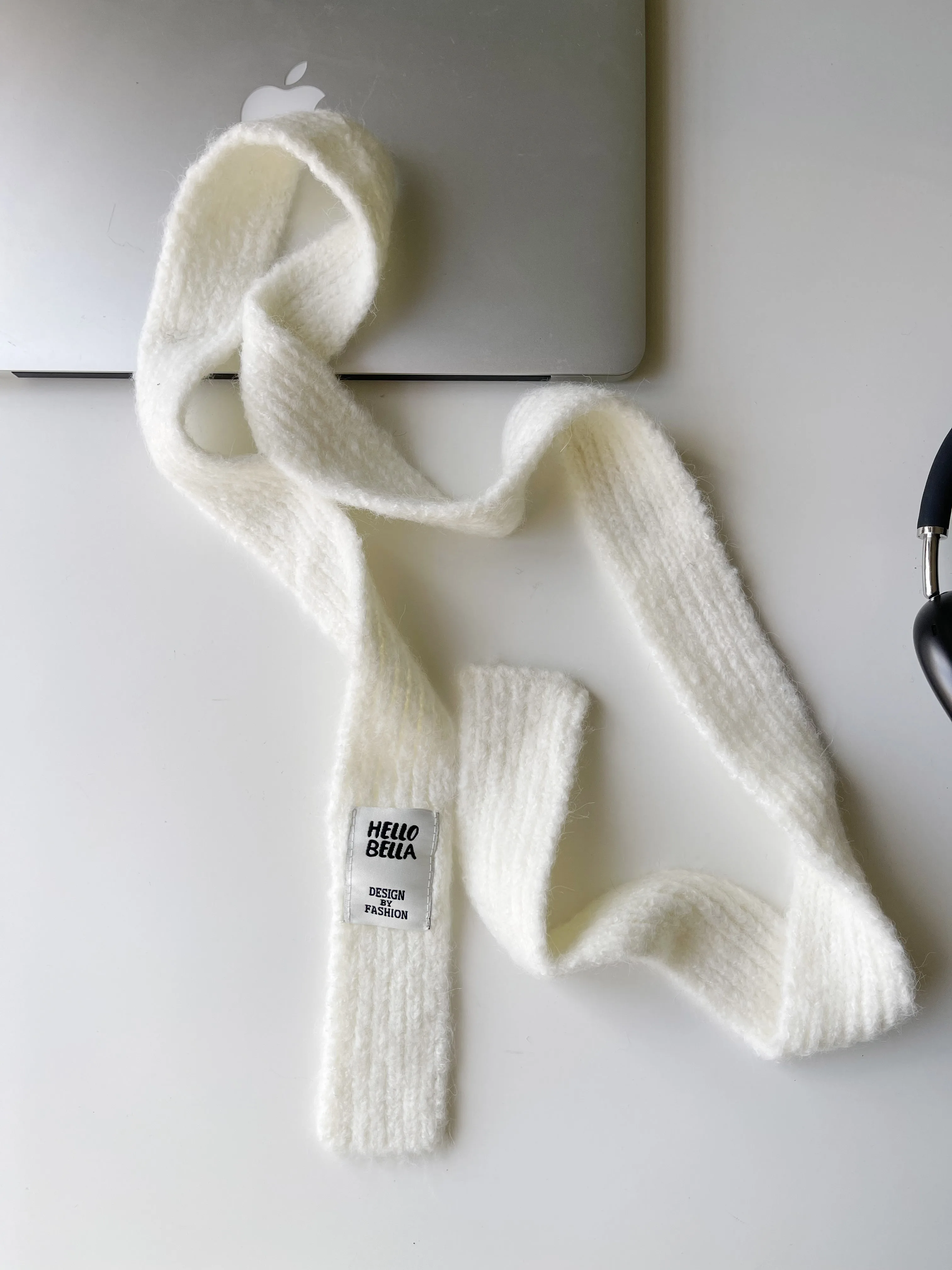 

Элегантный вязаный длинный шарф с надписью Y2K, корейский стиль, тонкий галстук, шейный платок в стиле Харадзюку, шейный платок, зима/осень