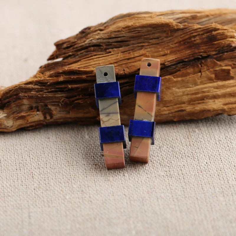 

B&F Column Multi-Color Picasso Jasper&LEarring Beads, Handmade Natural stones beads, Polished Stones for jewelry Making Supplies