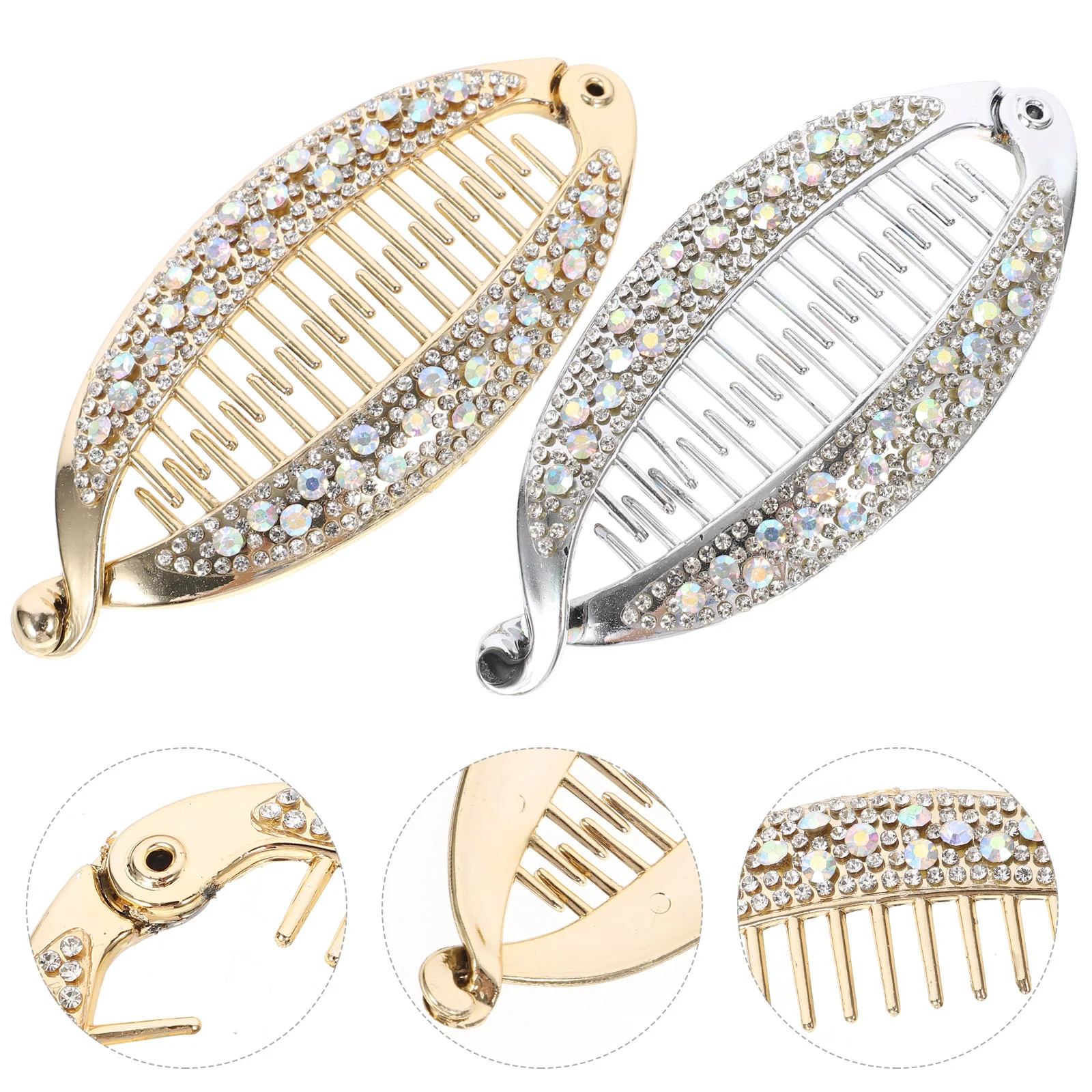 

4pcs Fish Hold Ponytail Holder For Ponytail Holder Clip Women All Hair Clip Day Grip Clamps Gold Silver