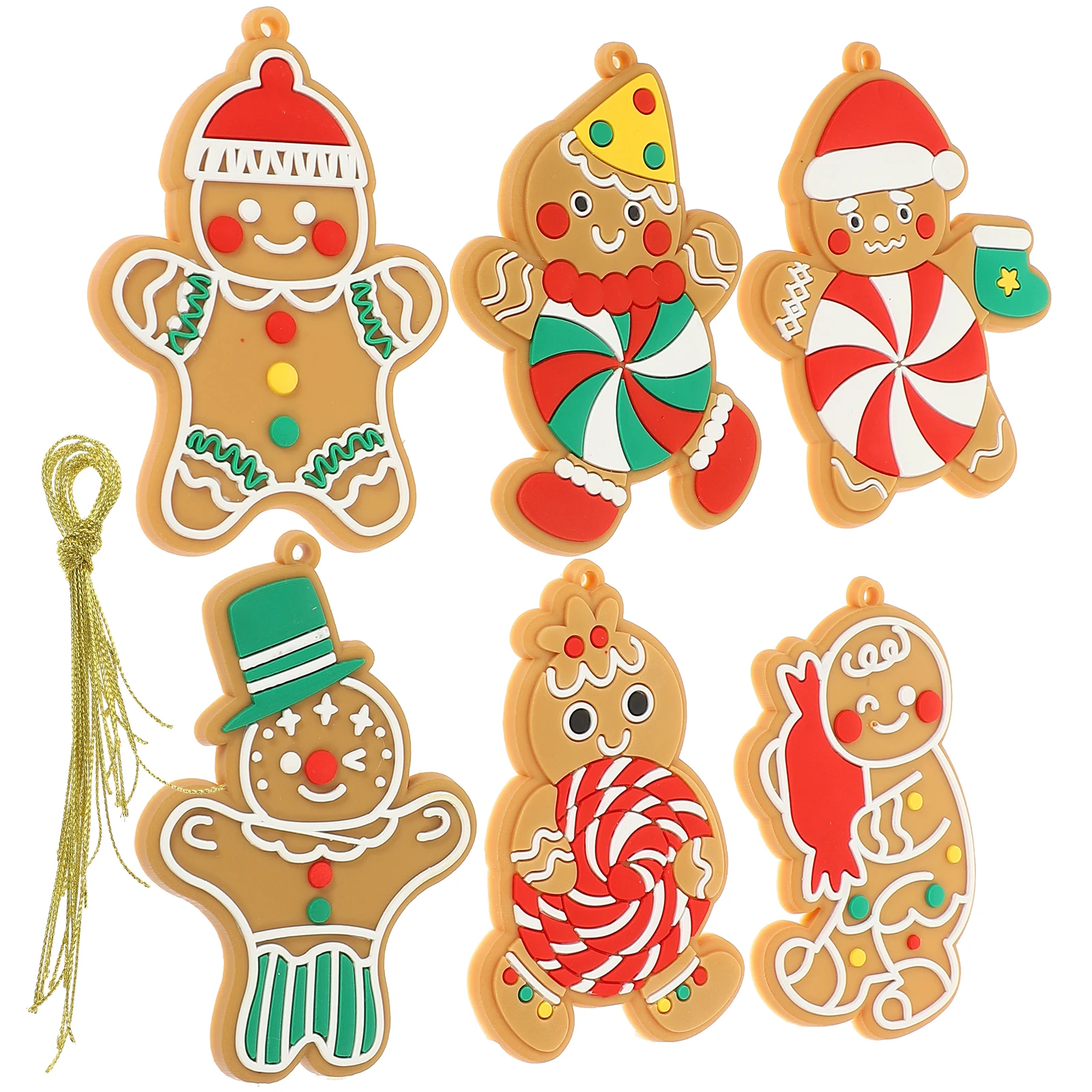 

12pcs Xmas Gingerbread Man Ornament Christmas Tree Decor Festive Home Party Decoration Reusable Gingerbread Hanging Pendant Xmas