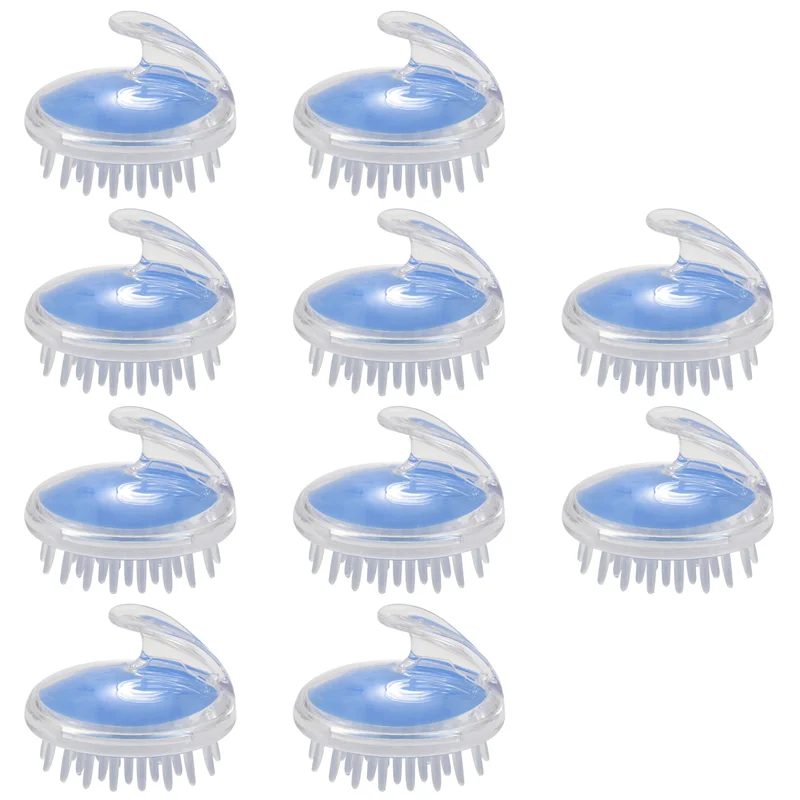 

AA47 10Pc Shampoo Scalp Head Shower Massage Massager Cleaning Clean Scrub Hair Brush Comb, Random Colour