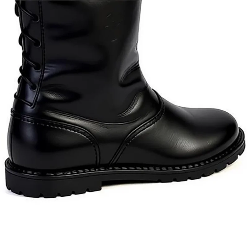 Herren Weihnachts-Weihnachtsmann-Stiefel Weiß Schwarz Plüsch Pelzige Manschette Schuhe Halloween Weihnachten Geeignet für Cowboy-Party Bühnenstiefel Neu – Detail 6