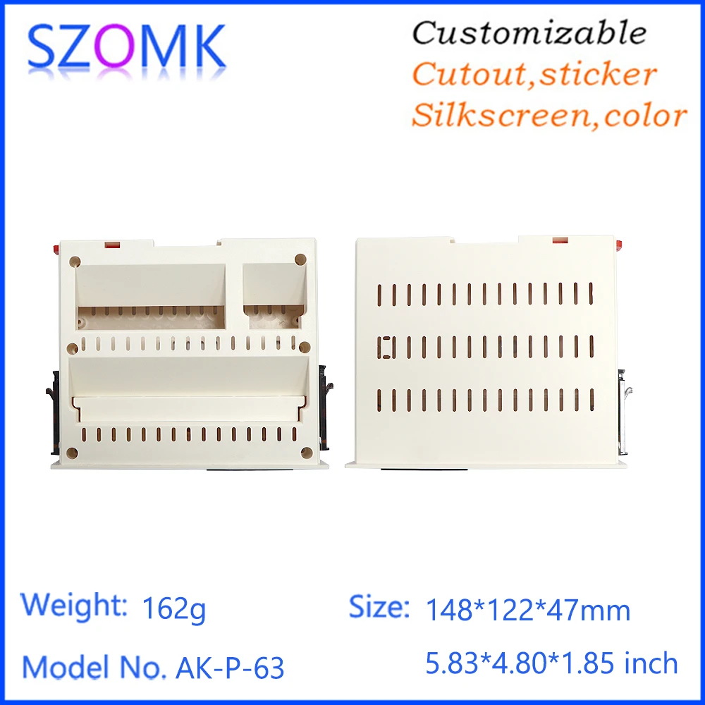 148x122x47mm Flame Retardant ABS Electrical Fire Monitoring Din Rail Enclosure for Controller Housing Industrial Safety Device