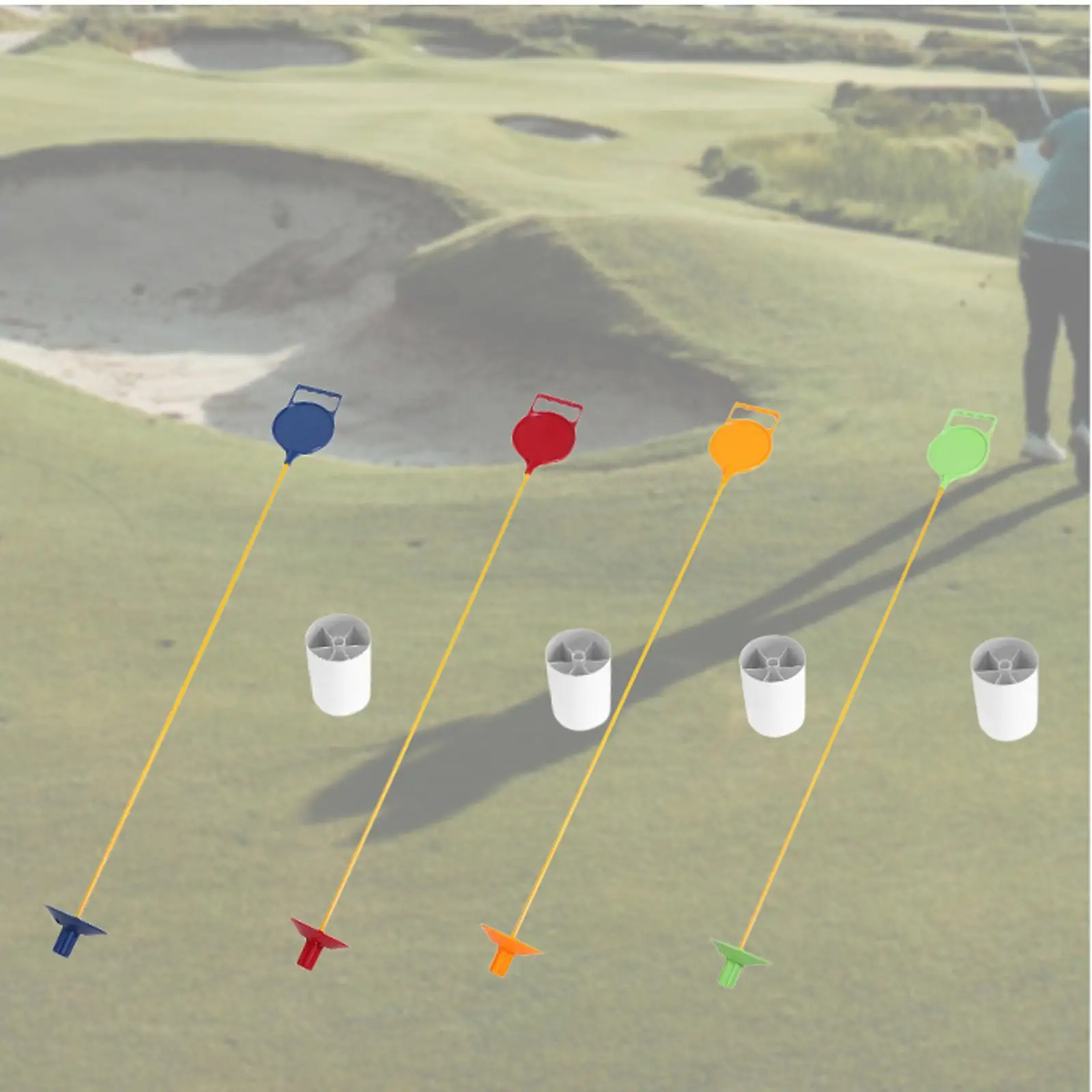 

Флагманская палочка для гольфа и чашка Профессиональная палка для гольфа и набор булавок для гольфа и чашек для тренировок на открытом воздухе в саду на газоне