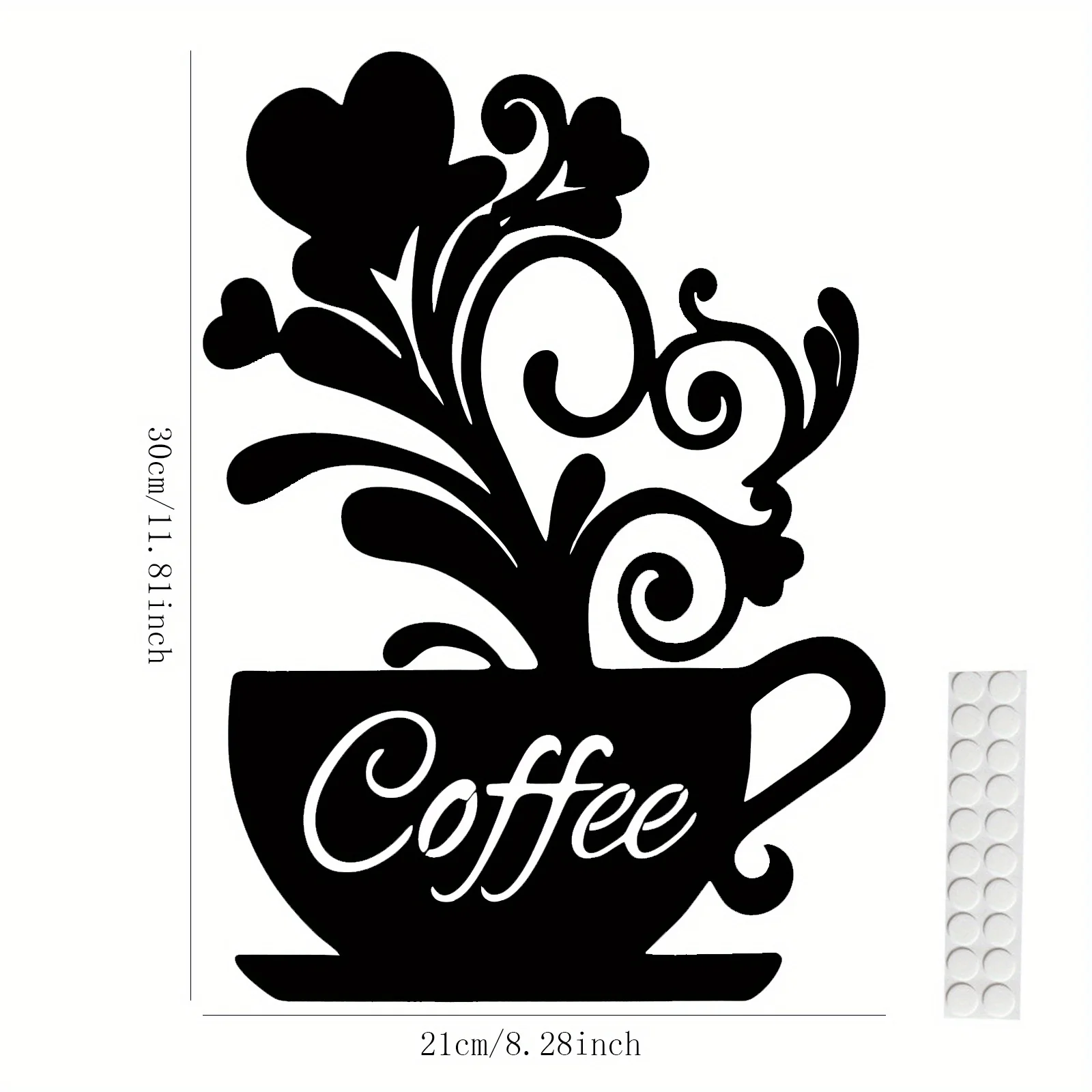 Coffee Wall Art Coffee Bar Wall Decor Metal Decor Sign Coffee Cup Silhouette Hard Cup Sign Wall Art Sculptures Cafe Themed Decor