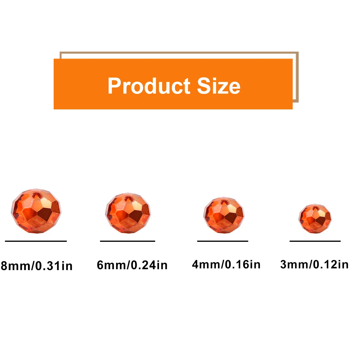 Orange Flat Round Faceted Austria Crystal Glass Loose Spacer Beads 3/4/6/8mmFor Jewelry Making DIY Handmade Bracelets Necklaces