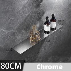 Black / Chrome Bathroom Shelf Thicken Stainless Steel Corner Shelves Towel Rack Shampoo Holder Kitchen Storage Rack 60 /70 /80cm