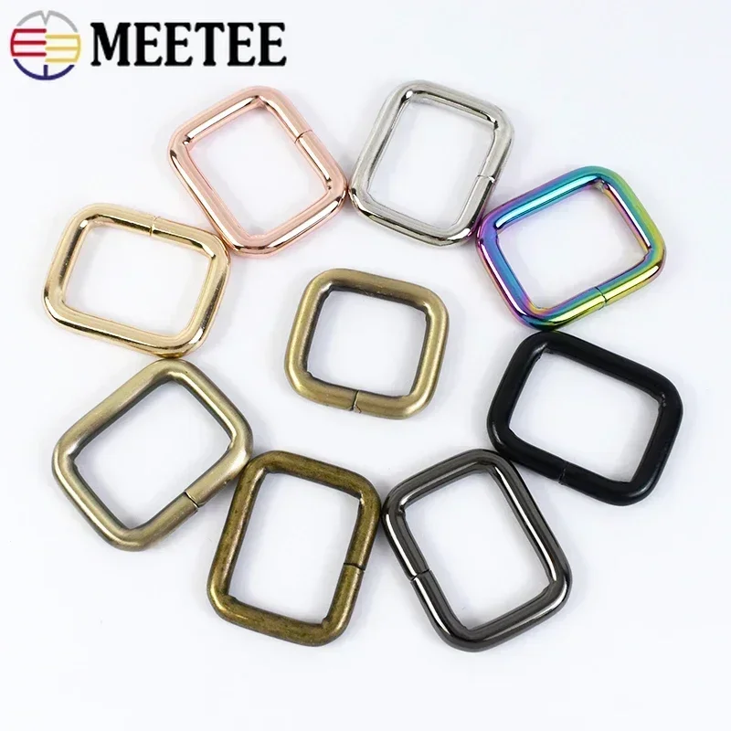 5Pcs Meetee 13-50mm Rectangle Metal O D Ring Buckles for Bags Webbing Belt Strap Shoes Adjuste DIY Hardware Sewing Accessories