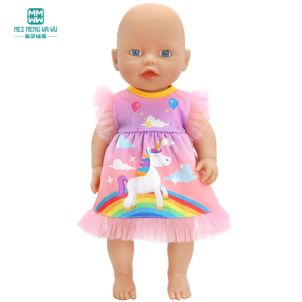 NEW Doll clothes Fashion T-Shirt Suspender Skirt for 12inch 30-40cm Toys Crawling Doll accessories