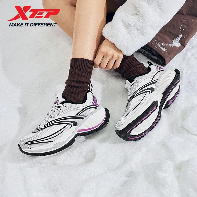 Xtep Basque 2.0 Cotton Shoes For Women 2025 Winter New Durability Comfortable Casual Vintage Soft Walking Sneakers 875418370040