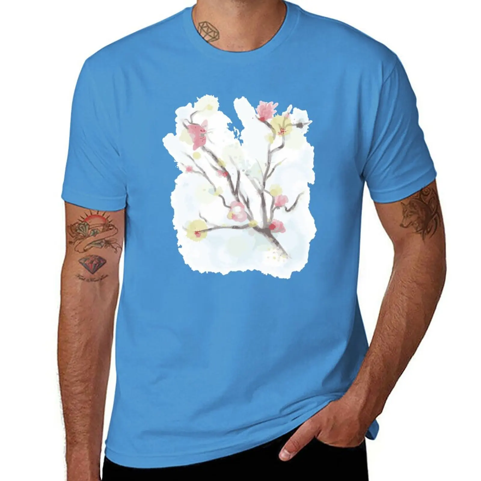 

Cherry Blossom Sakura T-Shirt customizeds graphics Men's cotton t-shirt