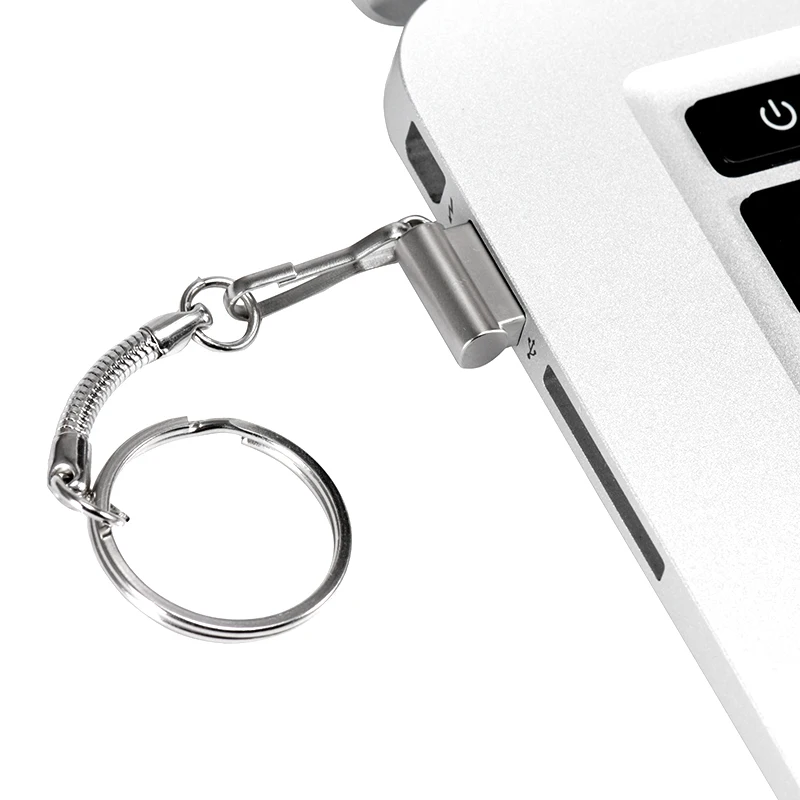 Super Mini Metal Pen Drive 128GB with Keychain USB 2.0 Flash Drive 128MB 32GB Memory Stick by Card 64GB 8GB 4GB 16GB Pendrive