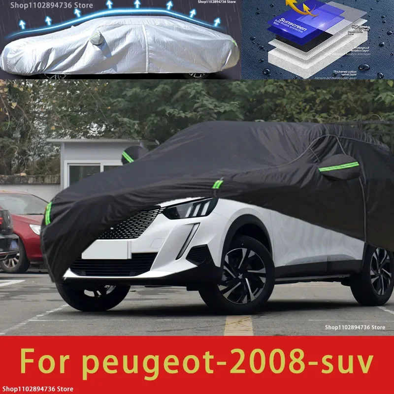 

For Peugeot 2008 Fit Outdoor Protection Car Covers Snow Cover Sunshade Waterproof Dustproof Exterior black car cover