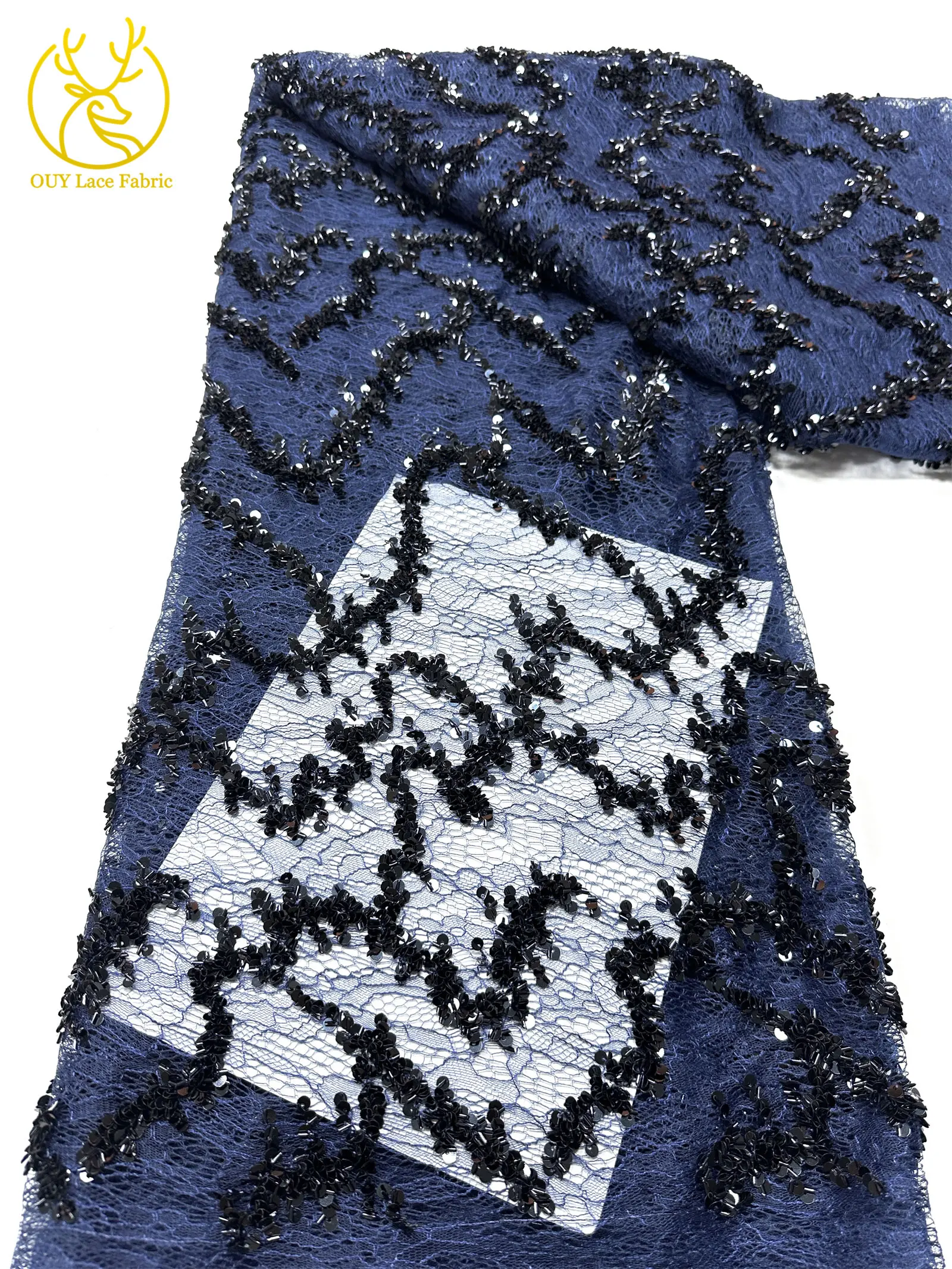 Großhandel Afrikanischer Spitzenstoff 2026 Hochwertige Neueste Französische Tüll-Pailletten-Spitze für Nigerianische Hochzeits- und Abendkleider 5 Yards – Detail 28
