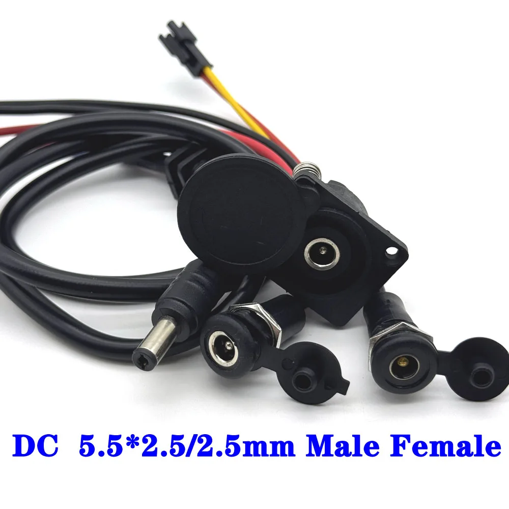 

DC 5521 5525 Connectors Male Female Jack Cable Wire Line Adapter Plug Power Supply 5.5*2.1mm 5.5*2.5mm