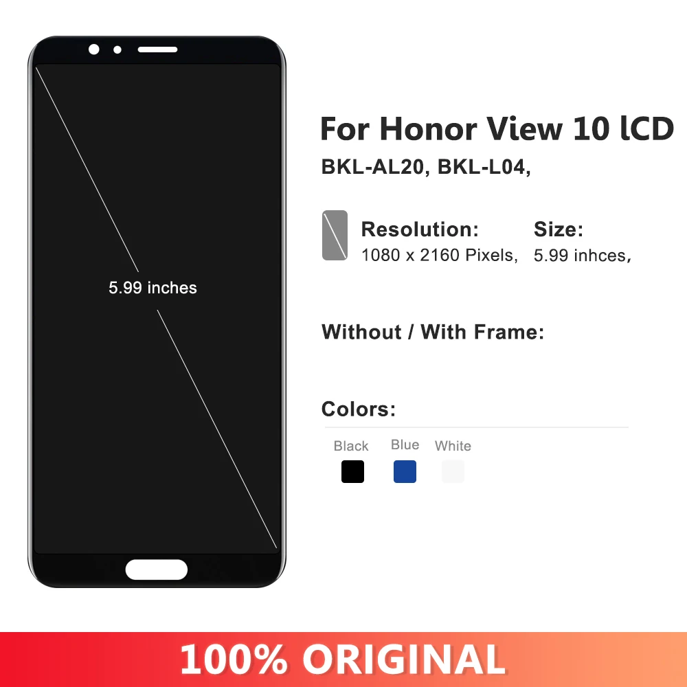 Display For Honor View 10 BKL-L09 BKL-AL20 Lcd Display Touch Screen Digitizer Assembly For Honor V10 Screen replacement