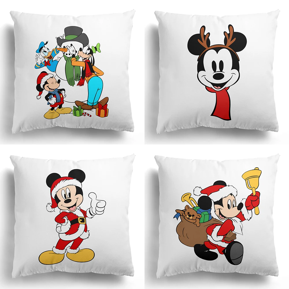 1 piece of Disney Mickey Christmas decoration pillowcase Mickey Mouse print cushion cover Sofa room home decoration