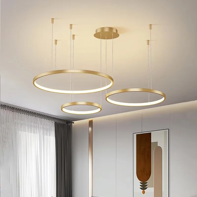 Modern Led Ring Chandelier Home Lighting Living Room Dining Room Bedroom Home Decoration Pendant Lights Indoor Hanging Lamp