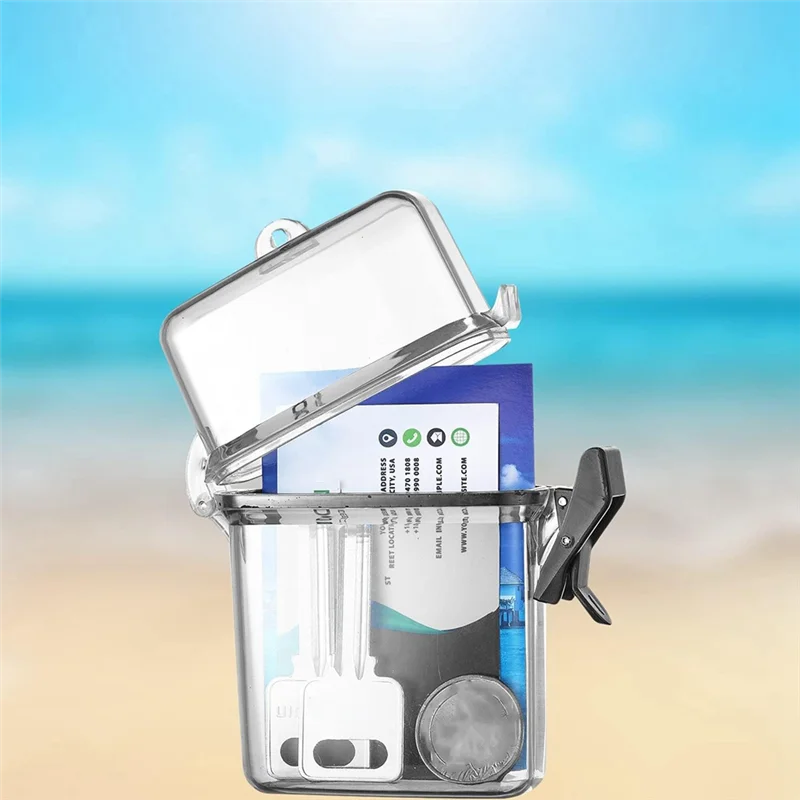 

ABSS-ID Card Holder Beach Jar Gift Rescue Square Storage Box With Hanging Loop And Rope