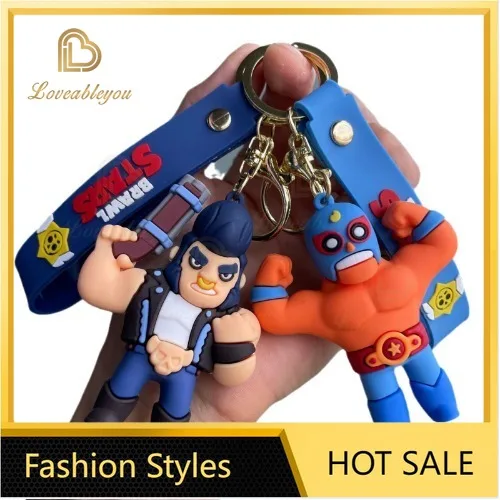 Fashion Anime Figures Key Chains Cartoon Leon Spikes Crow Gevulde Game Capuchon Knuffel Poppen Hero Shelly Keychains