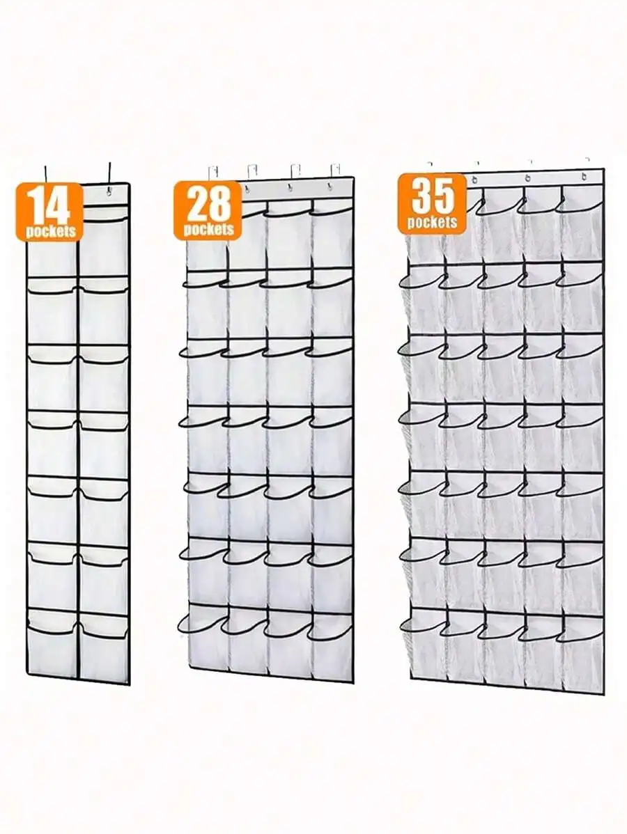 Hanging Over-The-Door Shoe Organizer With 14/28/35 Mesh Pockets For Closet, Bedroom, Entryway, Bathroom And Pantry Storage - view 5